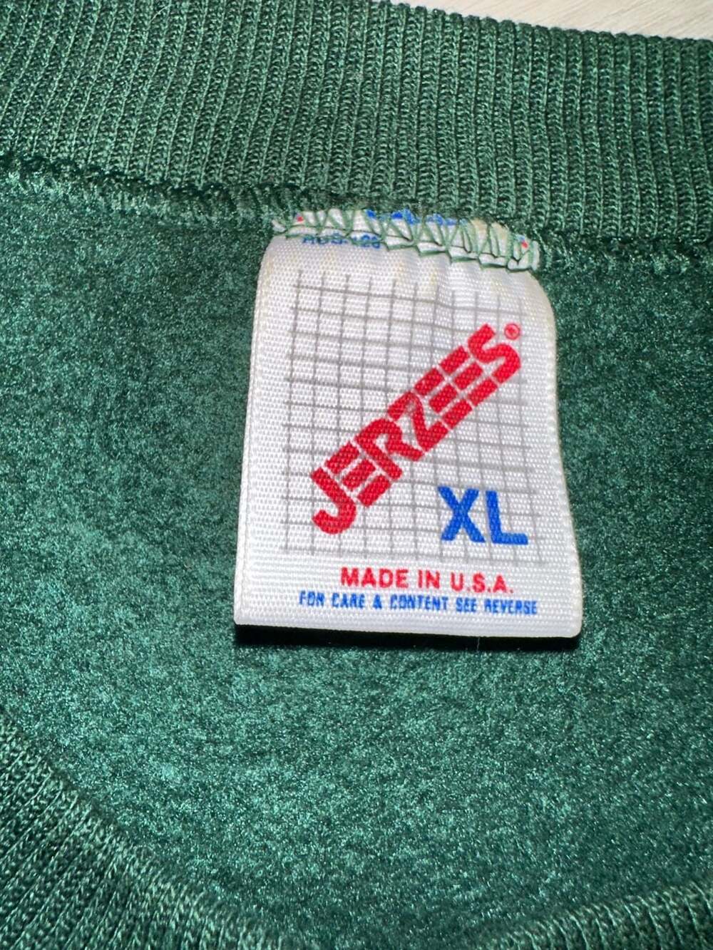Jerzees Schoolhouse Crewneck Sweatshirt Size XL Green Embroidered ABC 123 - Picture 3 of 6